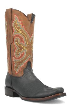 Vibrant embroidery amplifies the Western appeal of this gritty cowboy boot with a classic snoot toe and stockman heel. Pull-on style Removable, cushioned insole Leather upper/textile lining/synthetic sole Imported True Grit, Mens Cowboy Boots, Cowboy Boot, Nordstrom Store, Black Fits, Boots Men, Cowboy Boots, Leather Upper, Cowboy