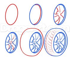 how to draw an airplane wheels step by step