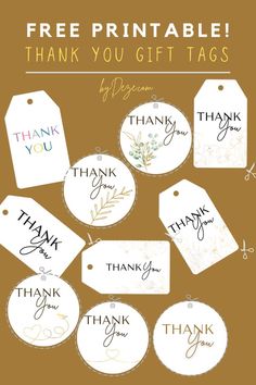 thank you gift tags with free printables to give as gifts for the bride and groom