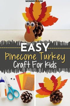 pinecone turkey craft for kids to make