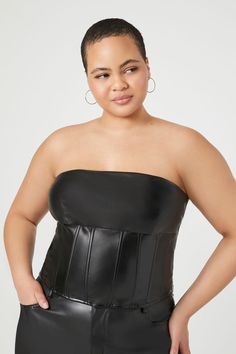 Leather Tube Top, Top Forever 21, Leather Corset, Forever21 Tops, Straight Cut, Plus Size Tops, Tube Top, Fitness Models, Forever 21