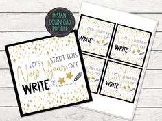 the new year's write and write printable cards