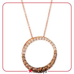 in stock Ombre Circle, Chocolate Diamond, Chocolate Diamonds, Le Vian, Circle Pendant Necklace, Necklace Craft, Circle Pendant, White Gold, Yellow Gold