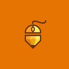 an orange background with a computer mouse on it