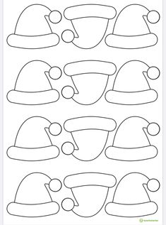 christmas hat templates for kids to color and cut out on the page, with different shapes