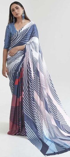 Multicolor color Saree in Satin Silk, Silk fabric with Digital Print work Satin Sarees, Indian Wedding Poses, Mysore Silk Saree, Cotton Saree Designs, Crepe Saree, Lehenga Collection, Satin Saree, Casual Saree, Saree Dress