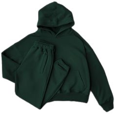 Casual Winter Tracksuit With Elastic Cuffs, Green Relaxed Fit Sweatpants For Winter, Green Winter Sweatpants For Leisure, Green Winter Sweatpants With Ribbed Cuffs, Green Ribbed Cuffs Sweatpants For Winter, Casual Fleece Tracksuit, Green Cotton Tracksuit For Fall, Winter Tracksuit With Elastic Cuffs And Relaxed Fit, Casual Sweatpants With Kangaroo Pocket For Streetwear