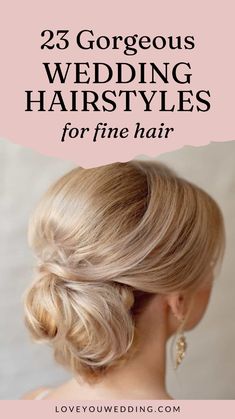 20 Gorgeous Wedding Hairstyles for Fine Hair. Looking for beautiful wedding hairstyles for fine hair? We’ve got you covered with 20+ stunning bridal hair ideas for thin and fine hair! Whether you're dreaming of updos, half up half down, or leaving your hair down, we have perfect wedding hair inspiration for long, medium, and short fine hair. Explore simple, easy, boho, beach, braided, and more wedding hairstyles for fine hair! Wedding Hairstyles Fine Hair, Wedding Hairstyles For Fine Hair, Hairstyles Fine Hair, Wedding Beauty Prep, Bride Hairstyles For Long Hair, Gorgeous Wedding Hairstyles, Wedding Hair Trends, Hairstyles For Fine Hair, Bridal Hair Veil