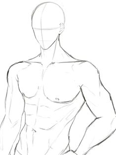 a drawing of a man with no shirt on