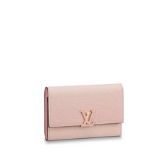 Louis Vuitton Wallet Medium Wallet Trifold Rose Pink Gold Taurillon Leather Size: 13.5 X 9.5 X 3 Cm (W X H X D) Pink Trifold Wallet For Everyday Use, Cheap Pink Women's Trifold Wallet, Pink Rectangular Trifold Wallet With Card Slots, Small Pink Lv Wallet, Louis Vuitton Wallet Pink, Bags Louis Vuitton, Louis Vuitton Wallet, Louis Vuitton Bags, Rose Pink