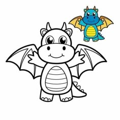 an image of a dragon coloring page to be colored