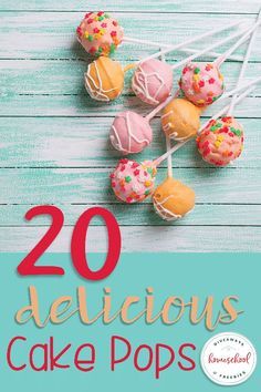 the cover of 20 delicious cake pops