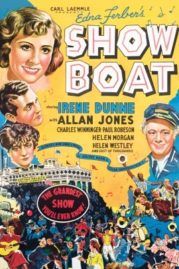 an old movie poster for the show boat with some people on it's side