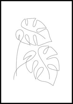 Line Art Poster Monstera Blätter Weiss Monstera Abstract Art, Monstera Sketches, Monstera Leaf Line Art, Abstract Leaf Art, Monstera Leaf Illustration, One Line Art Animals, Easy One Line Drawing, One Line Art Aesthetic, Summer Line Art