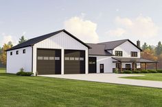 this is an artist's rendering of a two - story house with garages