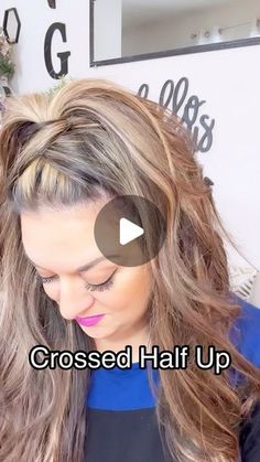 Gina Dinko on Instagram: "Hides the hairtie & looks so much cuter than just a half pony! 💙 #hair #hairstyle #hairhack #hairtutorial #easyhairstyles" Cute Half Ponytail Hairstyles, Half Pony Hairstyles For Short Hair, Half High Ponytail, Gina Dinko, Concert Hair Ideas, Half Pony Hairstyles, Half Pony, Concert Hairstyles, Half Ponytail