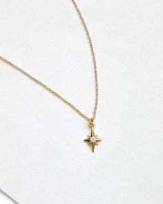 North Star Diamond Necklace - 14k Yellow Gold – EDGE of EMBER