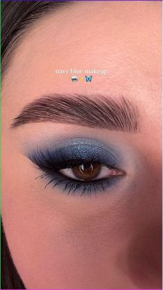 ➡️IG:@paulina_kurkowska Navy Blue Makeup, Navy Makeup, Blue Eyeliner Makeup, Blue Eyeshadow Makeup, Blue Eyeshadow Looks, Welcome To The Dark Side, Blue Makeup Looks, Prom Eye Makeup, Eye Makeup Steps