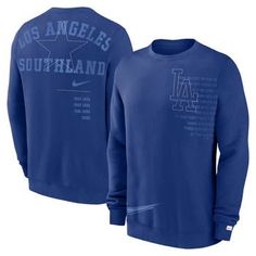 Get into the Los Angeles Dodgers spirit by picking up this Statement Ball Game sweatshirt from Nike. It features bold team graphics across the front and on the back, which ensures everyone knows about your dedication to the Los Angeles Dodgers. Plus, the fleece lining adds an extra layer of comfort so that cooler temperatures have no bearing on your unshakable team spirit. Officially licensed Material: 80% Cotton/20% Polyester Fleece lining Machine wash, tumble dry low Midweight sweatshirt suita Dodgers Sweatshirt, Nike Fleece, Nike Sweatshirts, Sweatshirts Online, Pullover Designs, Los Angeles Dodgers, Slim Fit Men, Chicago Cubs, Men's Nike