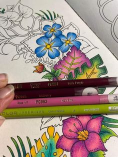 three crayon pencils sitting next to each other on top of a coloring book