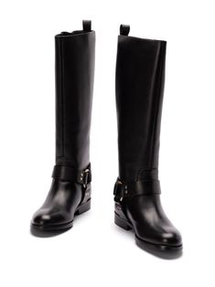 Find TWINSET Buckled Equestrian Boots on Editorialist. black calf leather slip-on style almond toe stacked heel pull-tab at the heel decorative buckle detailing Equestrian Boots, Buckle Ankle Boots, Buckle Shoes, Buckle Boots, Pull Tab, Black Ankle Boots, Leather Slip Ons, Stacked Heel, Calf Leather