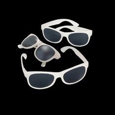 PartyGlowz White Anti-reflective Sunglasses For Party, White Anti-reflective Sunglasses For Parties, Party Sunglasses With Anti-reflective White Lenses, Glow In The Dark Accessories Parties, Fun Anti-reflective Party Sunglasses, Silver Glow In The Dark Jewelry For Party, Glow In The Dark Sunglasses, Summer Rave Sunglasses In Plastic, 4th Of July Events