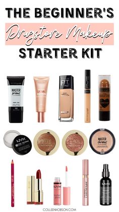 Makeup Starter Kit For Beginners, Koleksi Makeup, Organization Makeup, Makeup Starter Kit, Make Up Tutorials, Best Drugstore Makeup, Makeup Beginners