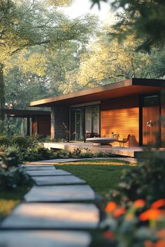 Timeless Mid Century Modern House Design Inspiration | VIVA Mid Century Modern House Design, Moody Mid Century Modern, House Design Inspiration, Modern Exteriors, Aesthetic Exterior, Mid Century Modern Interior Design