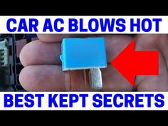 someone is holding a small blue device in their hand with the words car ac blows hot best kept secrets