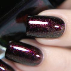 Lights Out - Rich Black Shimmer Nail Polish by ILNP Powder Nails Fall, Dip Powder Nails Fall 2022, Dip Powder Nails Fall, Nails Games, Black Shimmer Nails, Gel Nails Spring, Wedding Nail Polish, Shimmer Nail Polish, Gel Nails At Home