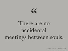 a quote that says, there are no accidentally meetings between souls