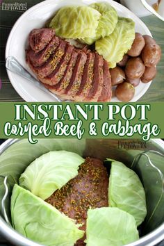 corned beef and cabbage on a plater and corned beef in an instant pot Wl Recipes, Instant Pot Corned Beef, Sukiyaki Recipe, Beef Roasts, Cooking Corned Beef, Ip Recipes, Corn Beef, Corned Beef And Cabbage, Corned Beef Brisket