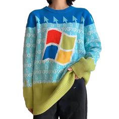 Introducing the Windows Logo Microsoft Ugly Sweater, the perfect blend of geeky style and comfort. Express your love for technology in this unisex sweater, available in two distinctive colors: White and Blue. Crafted from high-quality cotton, polyester, and acrylic material, this sweater embodies the essence of Uglycore Aesthetic, Geek Style, Memecore Aesthetic, Weirdcore Aesthetic, Streamer Girl Outfits, and TikTok Clothing. Free shipping in the US and worldwide. M - Chest: 108 cm (42.5 inches); Length: 71 cm (28 inches); L - Chest: 110 cm (43.3 inches); Length: 73 cm (28.7 inches); XL - Chest: 116 cm (45.7 inches); Length: 74 cm (29.1 inches). Embrace your inner geek with the iconic Windows Logo design. Unisex and versatile - perfect for anyone looking to rock a unique style. Constructed Nerd Inspired Outfits, Internet Core Outfits, Green Y2k Style Winter Sweater, Autismcore Aesthetic Outfits, Webcore Clothes, Chaotic Outfit, Webcore Outfits, Kidcore Sweater, Pixel Clothes