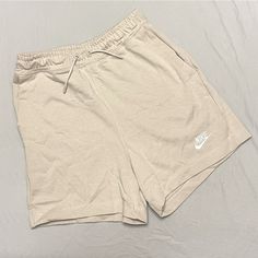 New Never Worn Nike Sportswear Jersey Shorts. Color Light Tan. Size Xs. Casual Gym Bottoms With Built-in Shorts, Casual Short Activewear For Spring, Summer Gym Sweatpants With Elastic Waistband, Nike Cotton Activewear With Built-in Shorts, Sporty Gym Sweatpants For Spring, Sporty Spring Sweatpants For Gym, Basic Athletic Shorts With Elastic Waistband For Sports, Athleisure Sweatpants With Built-in Shorts, Cotton Joggers For Workout During Sports Season