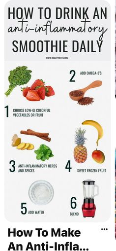 how to make an anti - inflammably smoothie info graphic with instructions