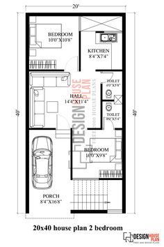 the floor plan for this house is very small and has two bedroom, one bathroom