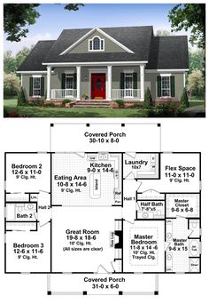 two story house plans with front porch and covered porch on the first floor, second level