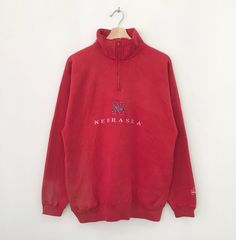 Vintage Nebraska Huskers Ncaa Red Sweatshirt Medium Nebraska Huskers Embroidery Logo Pullover University Of Nebraska Crewneck Jumper Size L by MyFinalSpace on Etsy Nebraska Huskers, Vintage University, Red Sweatshirt, University Sweatshirts, Fade Color, Embroidery Logo, Nebraska, Ncaa, Sweat Shirt