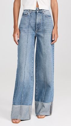 DL1961 Hepburn Wide Leg Jeans: High Rise Vintage 32' | Shopbop Off Duty Outfits, Denim Outfit, Wide Leg Jeans, Denim Fashion, Stretch Denim, Leg Jeans, New Arrivals, Outfit Inspirations, Wide Leg