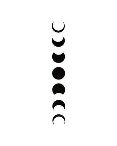 three phases of the moon are shown in black on a white background, with one half drawn