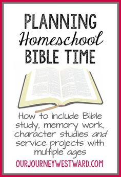 an open book with the title how to teach children to read and write homeschool bible