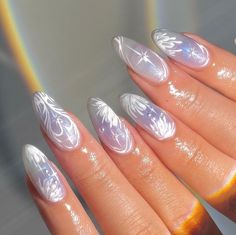 Hot Summer Nails, Purple Chrome Nails, Trends Nails, Boho Nails, Aesthetic Nails, Really Cute Nails, Soft Nails, Sparkle Nails