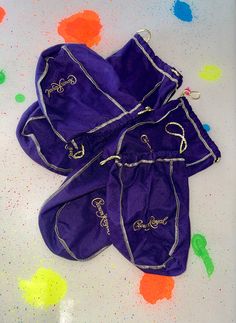 Lot of 6 clean Crown Royal bags *Great for crafting, materials, etc Crown Royal Bags, Purple Bag, Crafting Materials, Crown Royal, Royal Purple, Barware, Crown, Etsy Uk, Purple