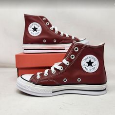 Brand: Converse Description: Chuck 70 Hi Sneakers In Color Dark Terracotta / White / Black High-Top Shoe With A Leather Upper Ortholite Cushioning Helps To Provide Optimal Comfort Made With Repurposed Scraps From The Custom Process Iconic Chuck Taylor Ankle Patch Sku: A07864c Sizes Available: Women's Us 6.5 (Men's 4.5) Sku Numbers: 48777 Converse High-top Sneakers With Perforated Toe Box, Retro Converse Leather Sneakers, Converse Leather High-top Sneakers With Vulcanized Sole, Leather High-top Sneakers With Rubber Heel Cap, Classic Leather Converse Sneakers, Retro High-top Sneakers With Vulcanized Leather Sole, Leather Converse High-top Sneakers, Retro Leather High-top Sneakers With Vulcanized Sole, Leather Sneakers With Rubber Heel Cap