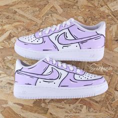 Nike Shoes Cartoon, Air Force 1 Sketch, Nike Air Force 2, Cartoon Sketch, Painted Nikes, Nike Air Force 1 Custom, Air Force 1 Custom, Baskets Nike, Cartoon Sketches