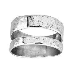 PRICES MAY VARY. Read between the lines with this classic ring. Two textured sterling silver bands are connected at the base and give the illusion of separate bands. Simple yet chic, you'll have it both. Consider ordering one size up as the wide nature of this ring may cause it to fit snugly. The piece comes with a ".925" sterling silver stamp as a symbol of guaranteed product quality. Sterling silver Ring face measures 7/16 inches in width .925 sterling silver quality stamp Read between the lin Read Between The Lines, Space Rings, Silver Bands, Handmade Gold Jewellery, Peridot Earrings, Bar Ring, Jewelry Bracelets Silver, Hammered Rings, Silver Jewelry Rings