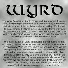 a poem written in black and white with an image of the word wyrd