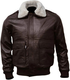 A leather bomber jacket is a timeless yet classic blend of luxury fur and a bomber-style jacket. This brown fur leather jacket has a cropped rib knitted waist and zipper closure. This premium full-grain leather bomber jacket has a shirt-style fur collar and two big external pockets on the front. SO hurry up and shop your favorite leather jacket on amazing discounts. #furleatherjacket #furbomberjackoutfit #australianleatherjacket Brown Jacket Men, Best Winter Jackets, Leather Flight Jacket, Distressed Leather Jacket, Travel Jacket, Distressed Jacket