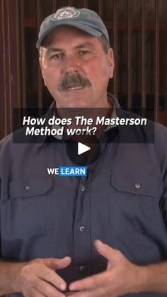 a man wearing a hat and holding his hands out in front of him with the words how does the masteron method work?