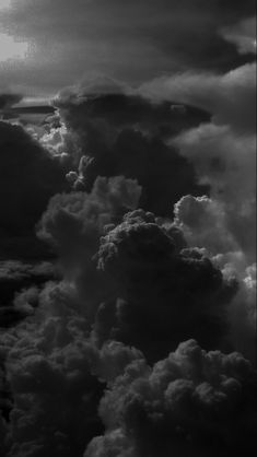 black and white photograph of clouds in the sky